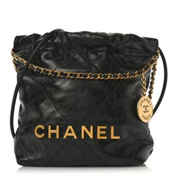 chanel black rhinestone mini|CHANEL Shiny Calfskin Quilted Mini Chanel 22 Black.